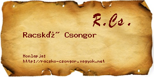 Racskó Csongor névjegykártya